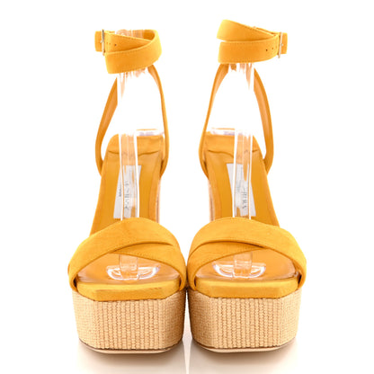 Jimmy Choo Suede Raffia Pump Gaia 140 Sandals 39 Sunflower Natural 2 of 8