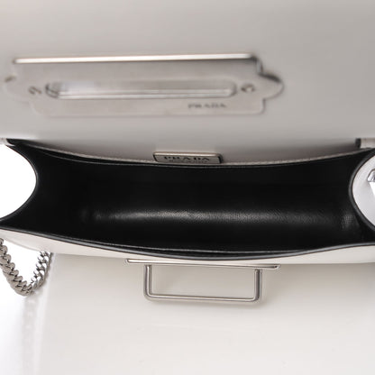 Prada City Calfskin Cahier Chain Wristlet Clutch White 5 of 6