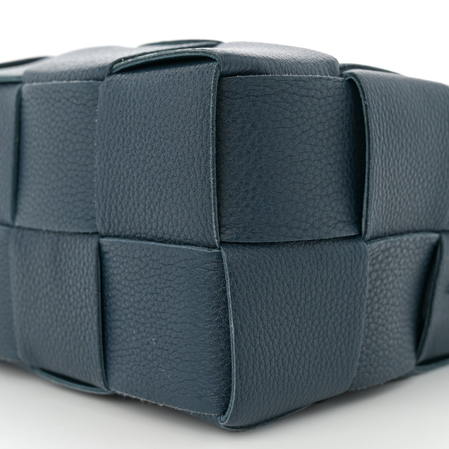 Bottega Veneta Grained Calfskin Maxi Intrecciato Brick Cassette Bag Deep Blue 10 of 11
