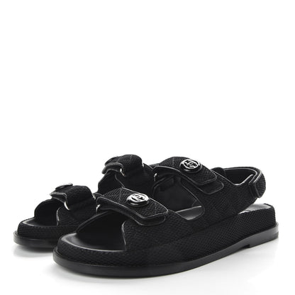 Chanel Mesh Velcro Dad Sandals 38.5 Black 3 of 10