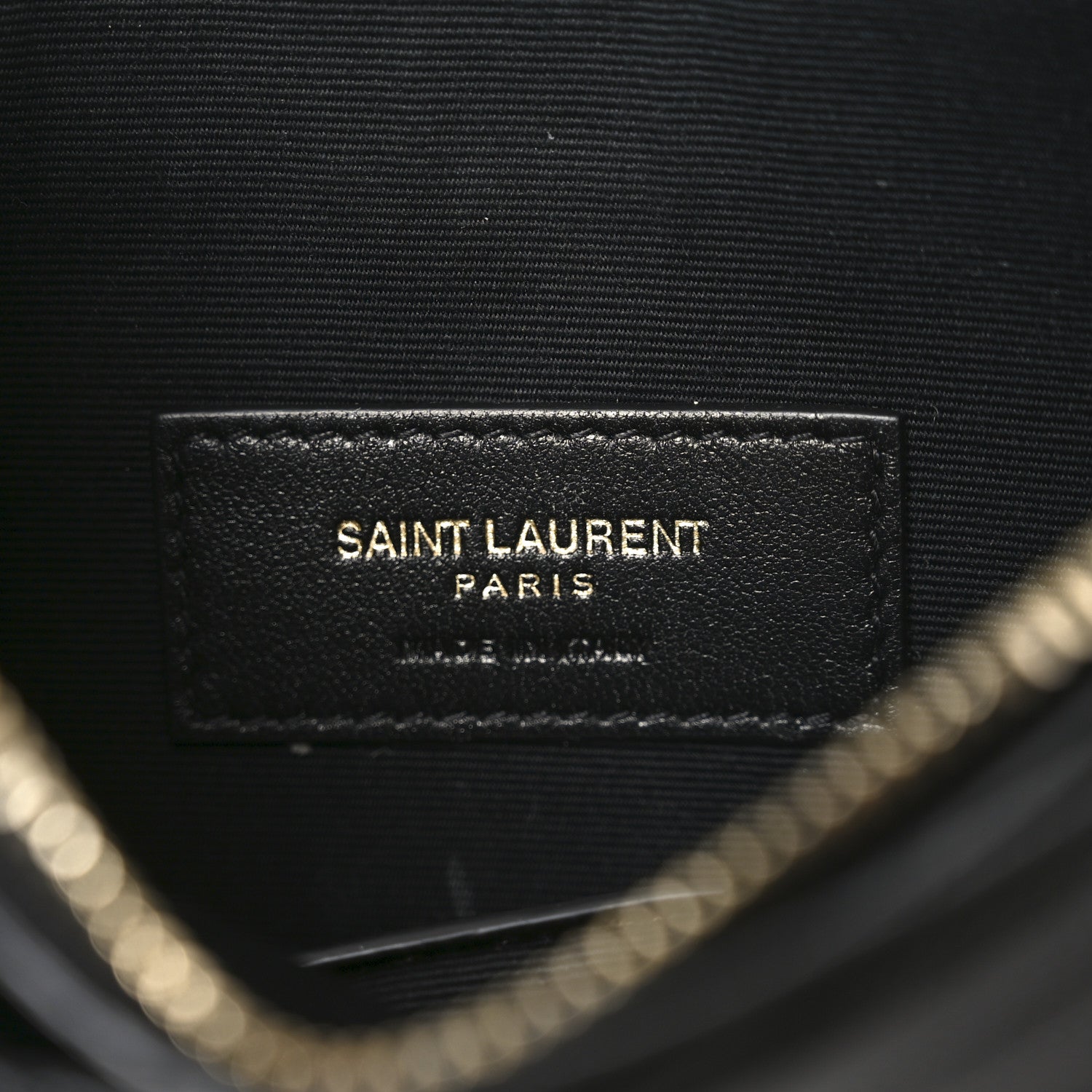 Saint Laurent Grain De Poudre Chevron Monogram Large Bill Pouch Black 6 of 8