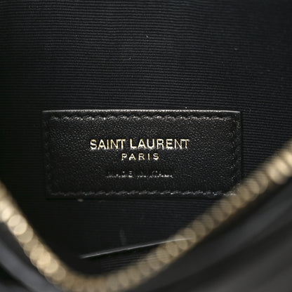 Saint Laurent Grain De Poudre Chevron Monogram Large Bill Pouch Black 6 of 8