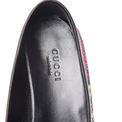 Gucci Floral Jacquard Horsebit Womens Jordaan Loafers 37.5 Multi 8 of 15