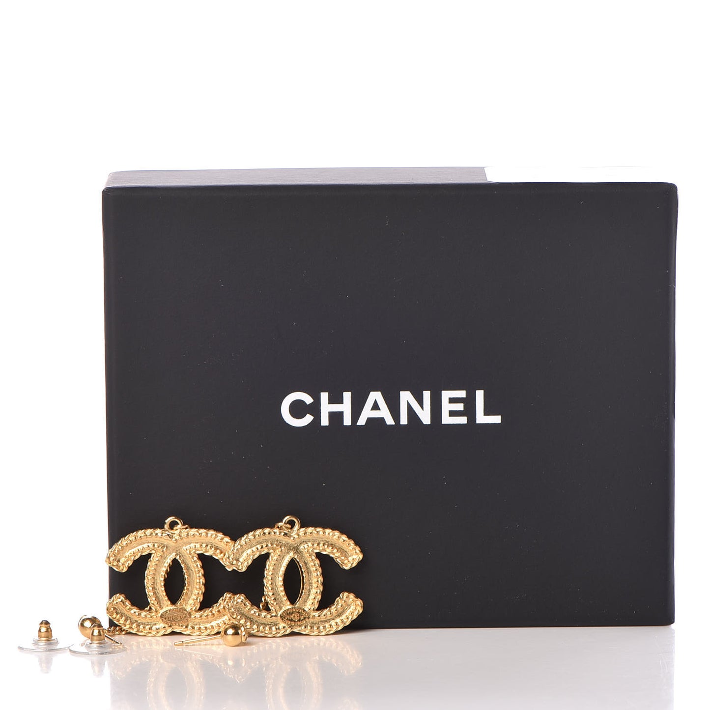 CC Drop Earrings Matte Gold