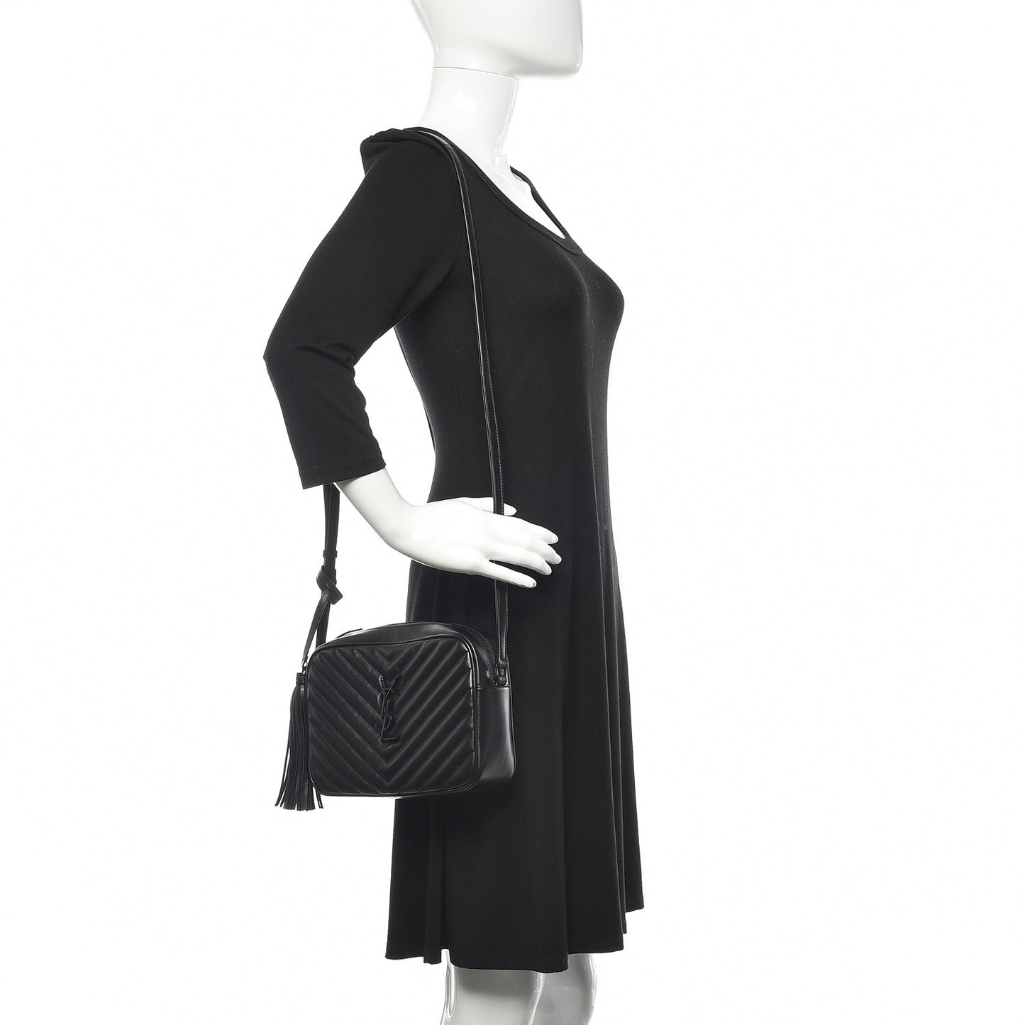 Calfskin Matelasse Monogram Lou Camera Bag Black
