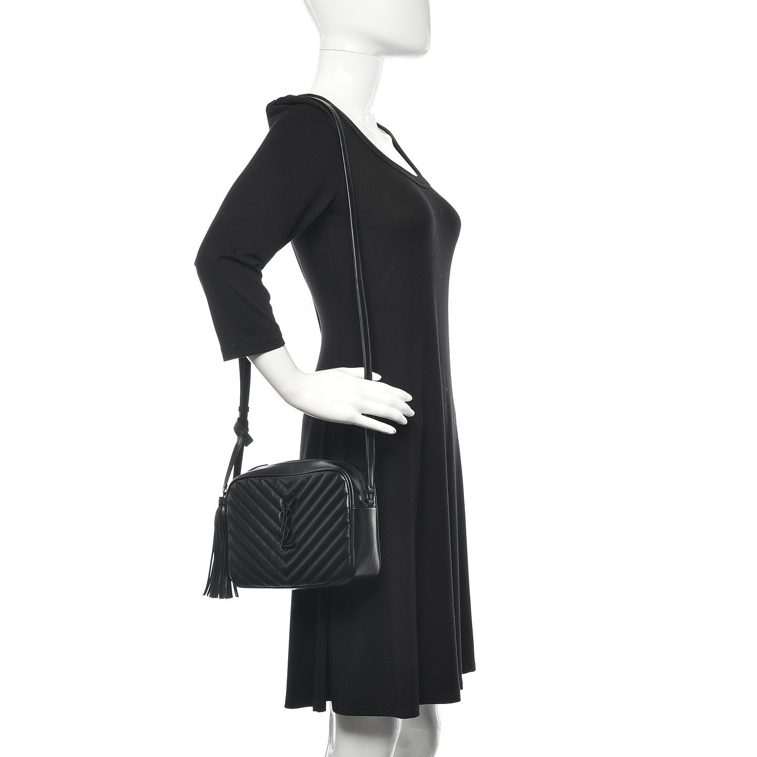 Saint Laurent Calfskin Matelasse Monogram Lou Camera Bag Black 2 of 10