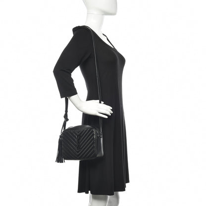 Saint Laurent Calfskin Matelasse Monogram Lou Camera Bag Black 2 of 10