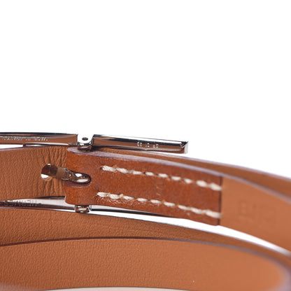 Hermes Tadelakt Hapi 3 MM Triple Tour Bracelet S Fauve 5 of 7