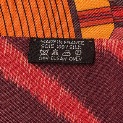 Hermes Silk Pelages et Camouflage Twilly Corail Orange Rouge 4 of 5