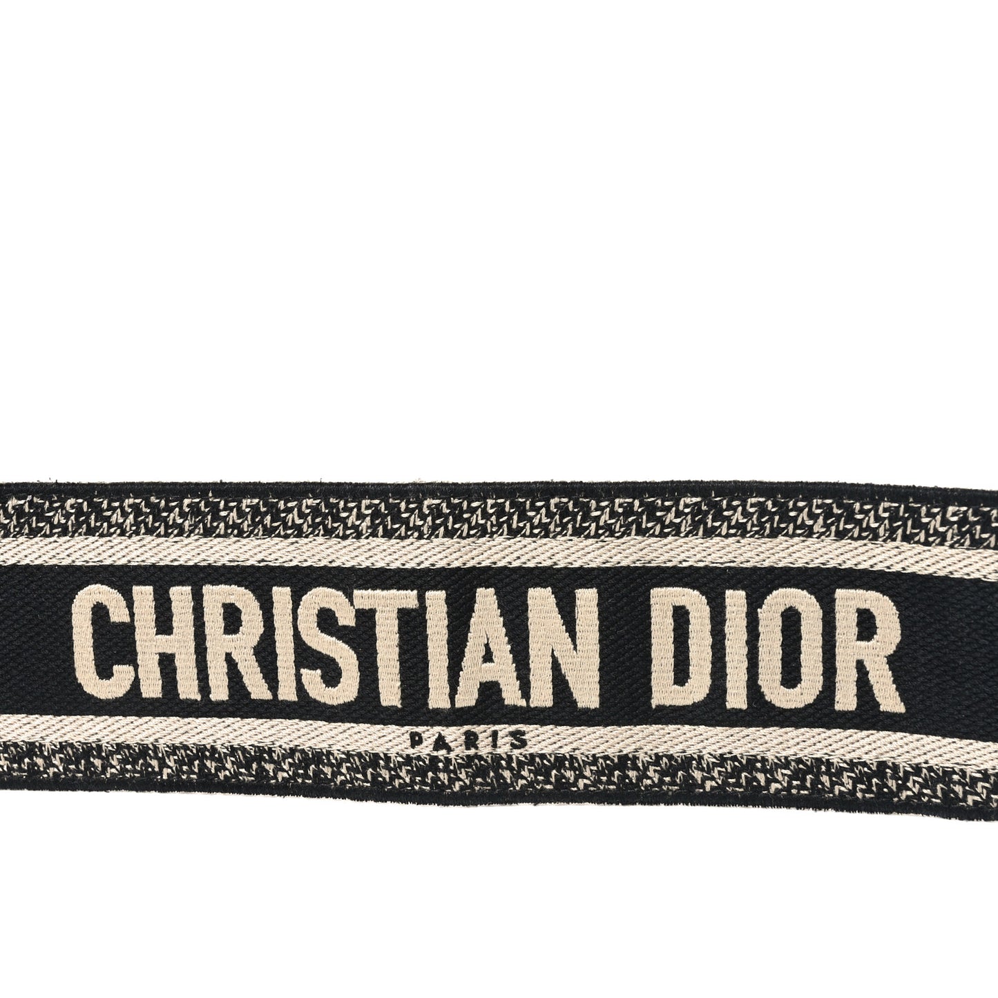 Canvas Embroidered Shoulder Strap Black
