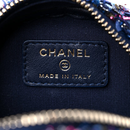Chanel Tweed Quilted Round Clutch With Chain Multicolor 5 of 8