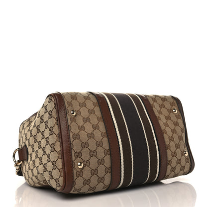 Gucci Monogram Web Medium Boston Dark Brown 3 of 9