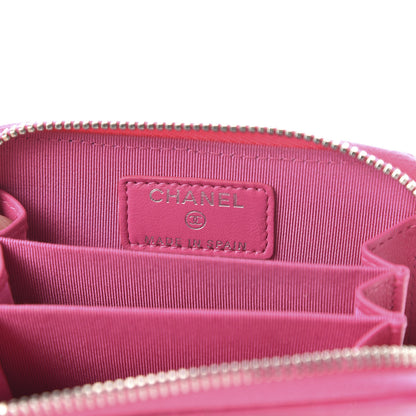 Chanel Lambskin Quilted Zip Around Coin Purse Pink 8 of 11
