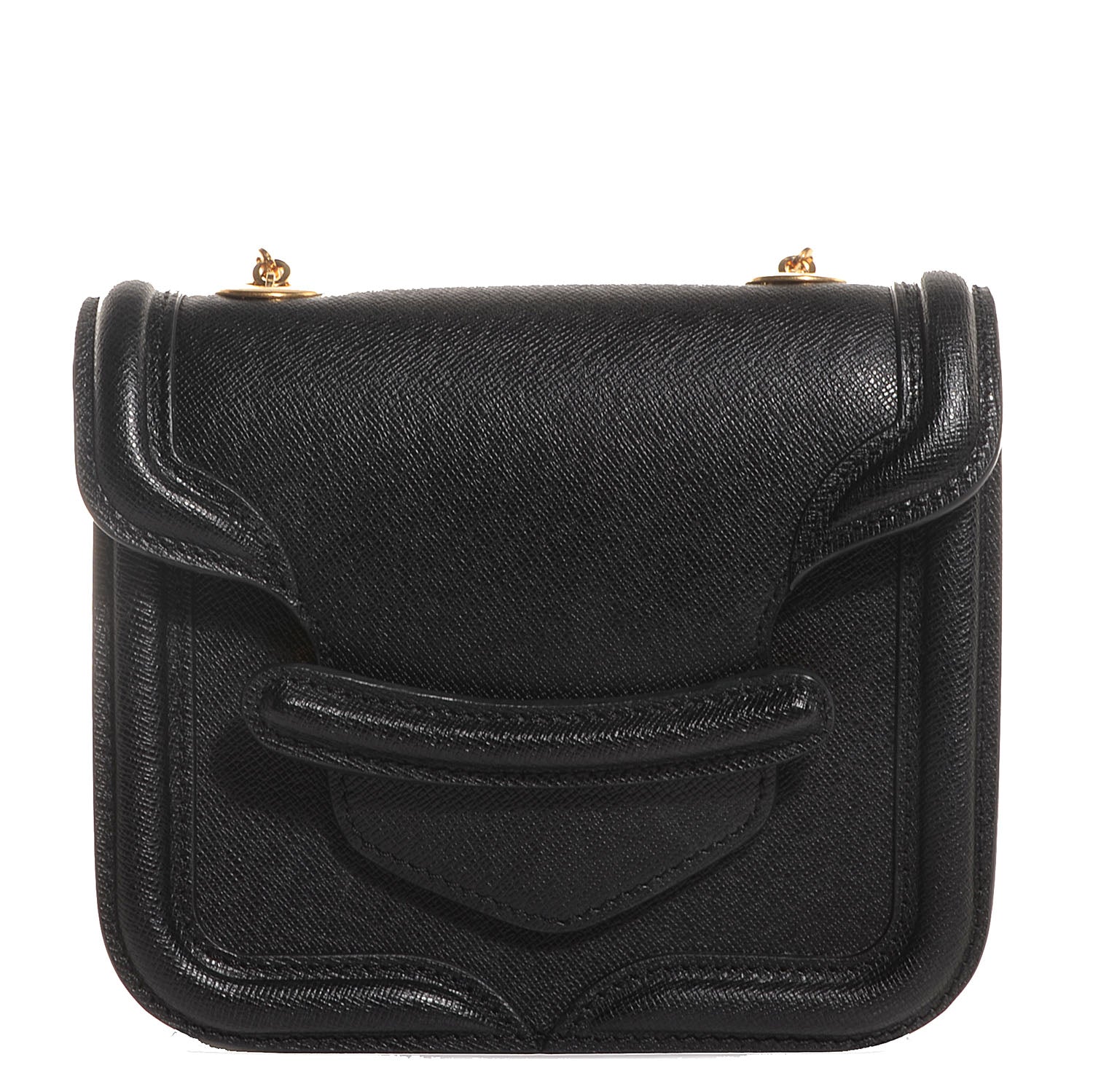 Alexander McQueen Saffiano Mini Heroine Chain Satchel Black 1 of 9