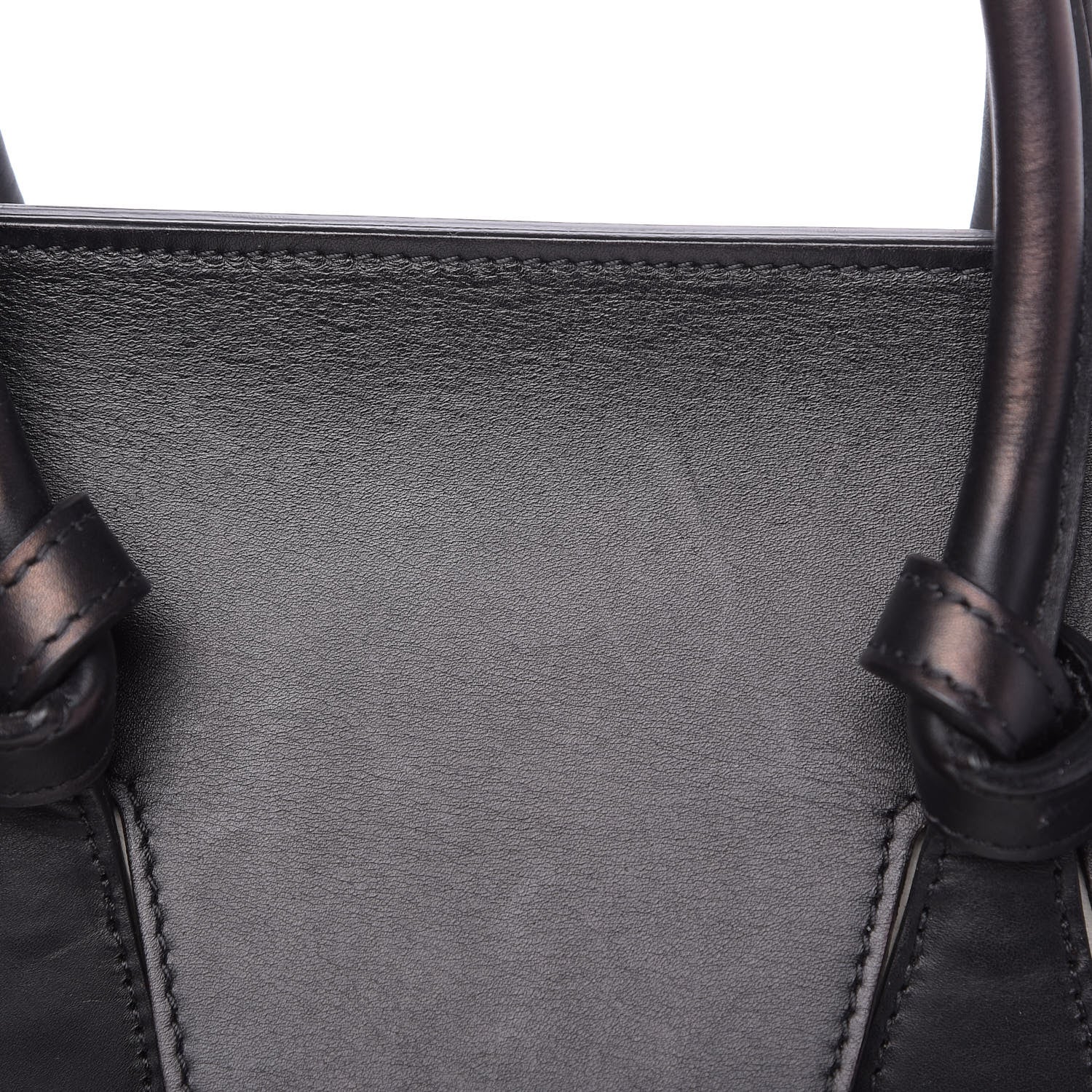 Celine Elephant Calfskin Bi-Color Medium Tie Knot Tote White Black 9 of 14