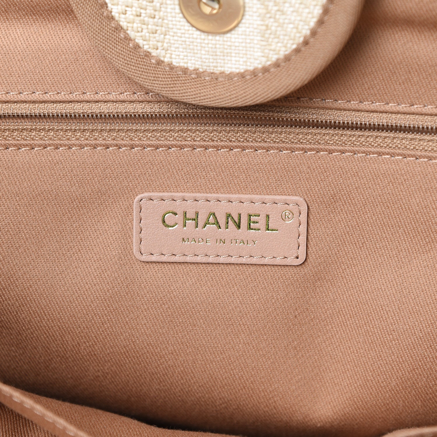Chanel Straw Raffia Calfskin Striped Large Deauville Tote Beige 5 of 11
