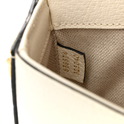 Gucci X ADIDAS Textured Dollar Calfskin Web Trefoil Mini Horsebit 1955 Shoulder Bag Off White Black Off White Black 7 of 11