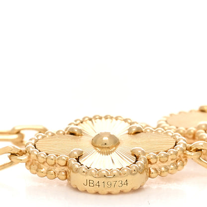 Van Cleef & Arpels 18K Yellow Gold 5 Motifs Guilloche Vintage Alhambra Bracelet 3 of 5