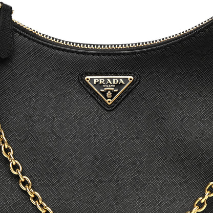 Prada Saffiano Lux Re-Edition 2005 Shoulder Bag Black 8 of 10