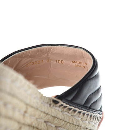 Gucci Nappa Matelasse GG Marmont Platform Espadrille Slide Sandals 37 Black 8 of 9