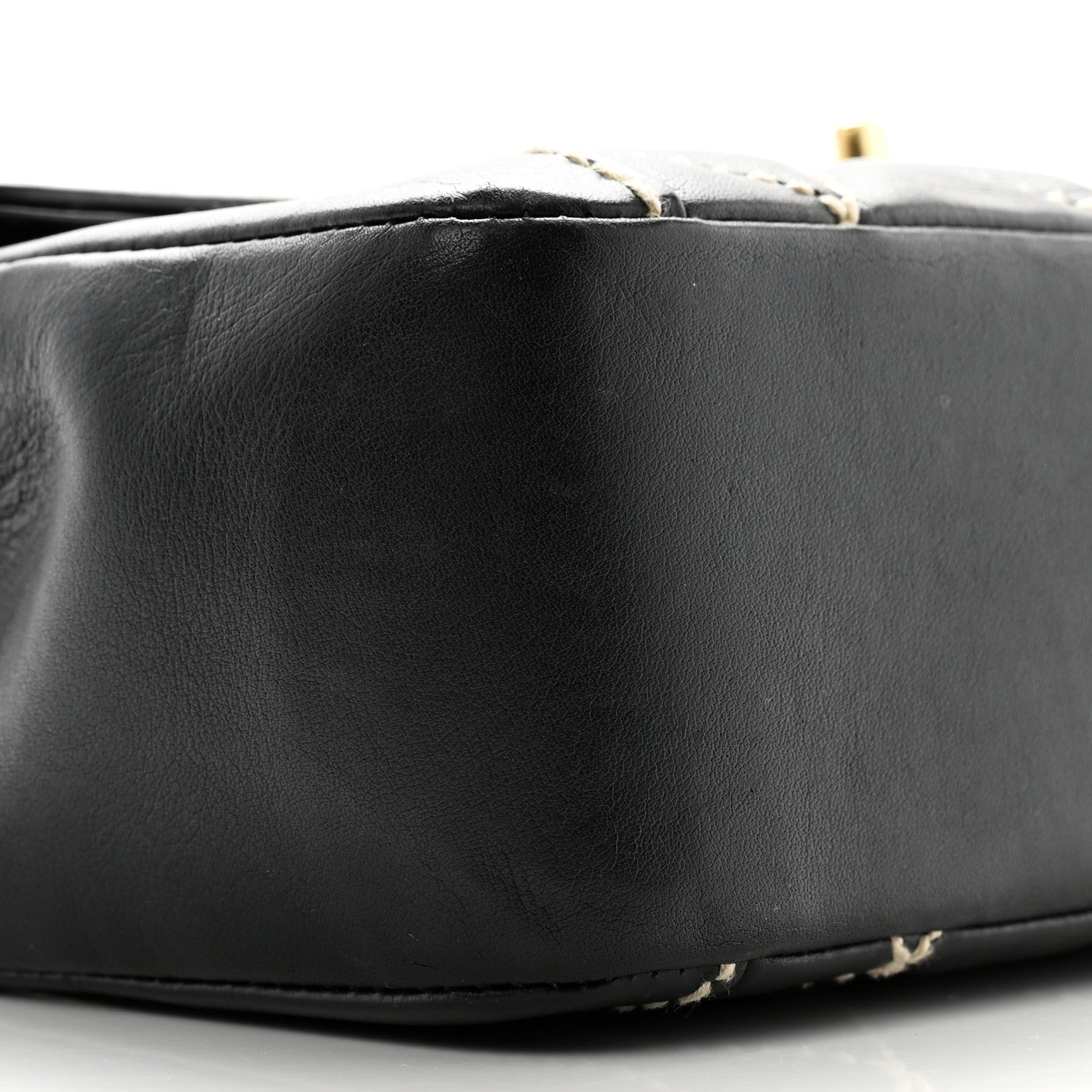 Chanel Calfskin Quilted Wild Stitch Large Top Handle Flap Black 9 of 16