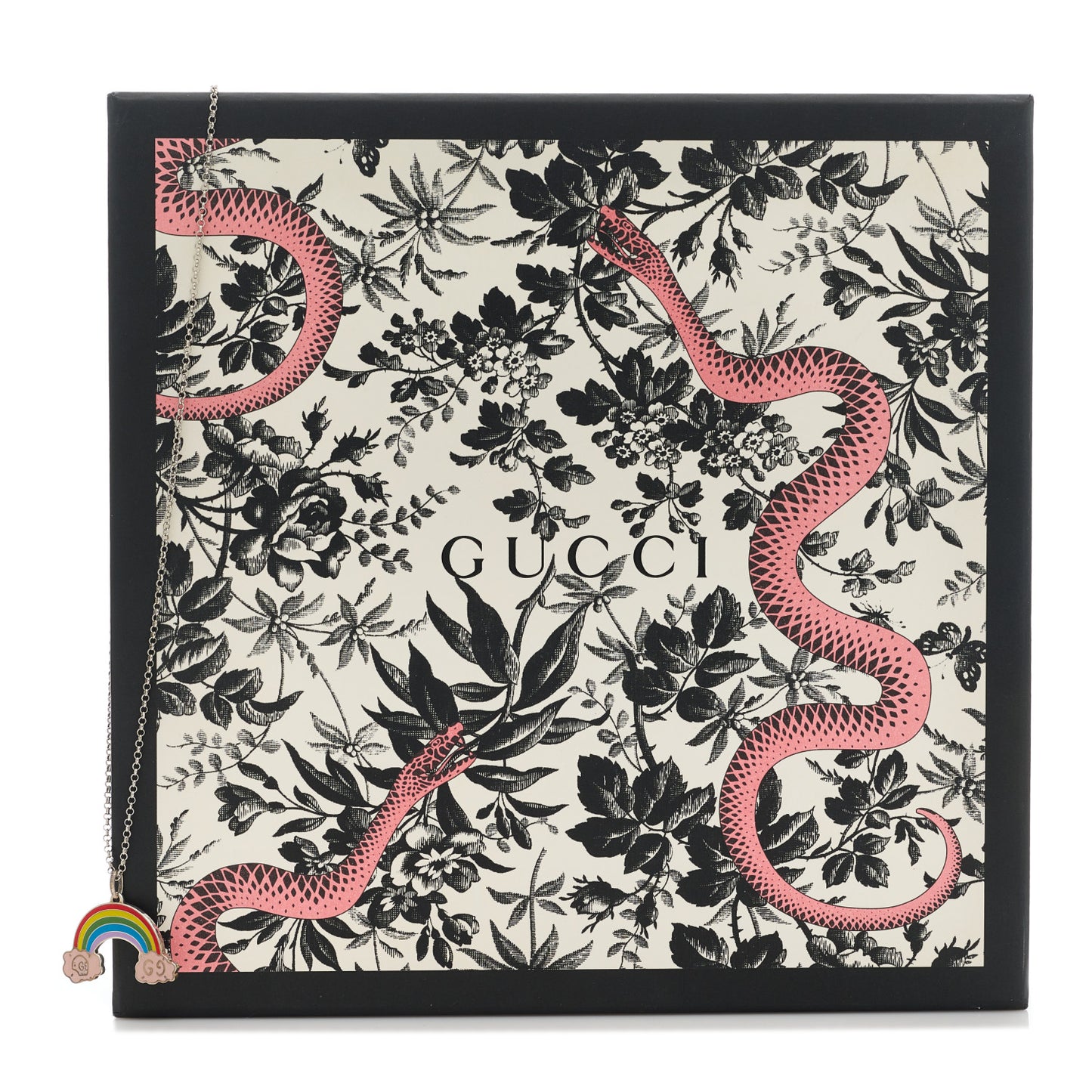 Sterling Silver Enamel GucciGhost Rainbow Pendant Necklace