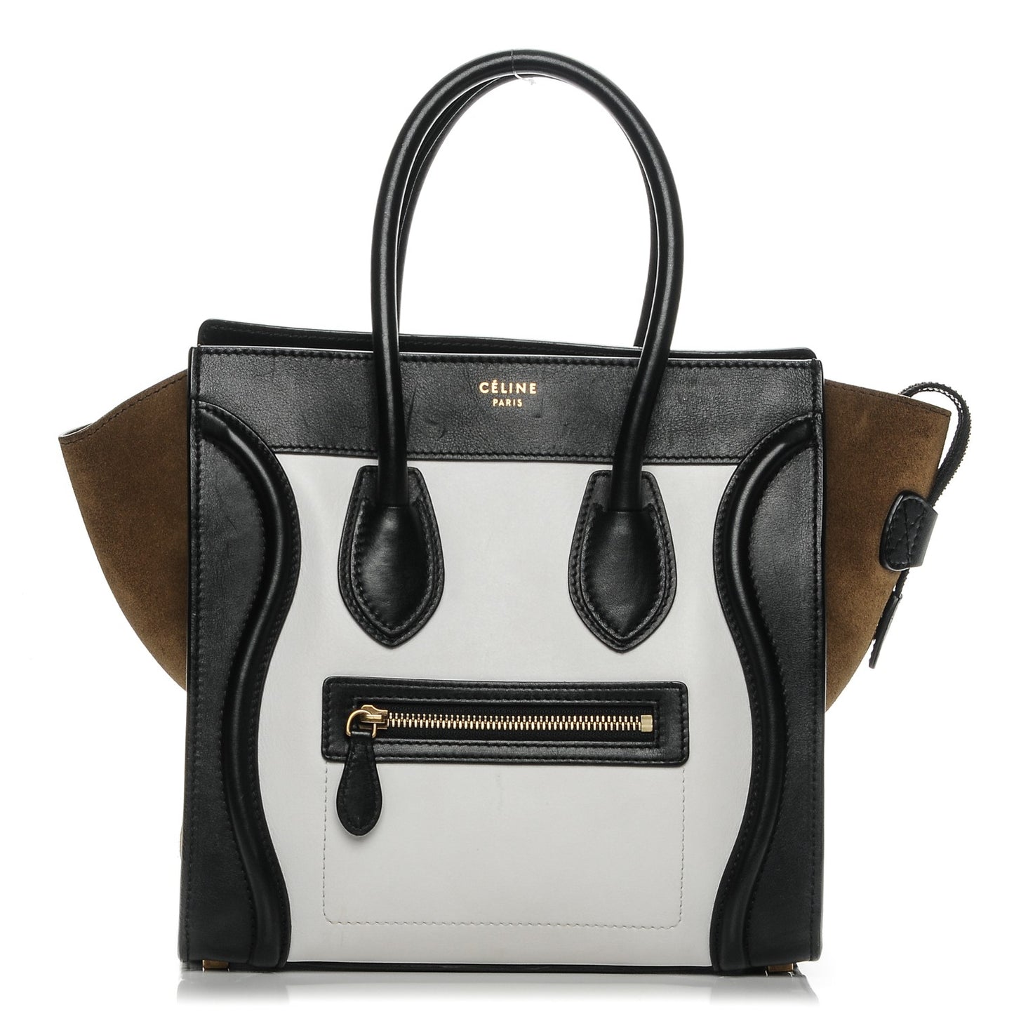 Smooth Calfskin Nubuck Micro Tri-Color Luggage White