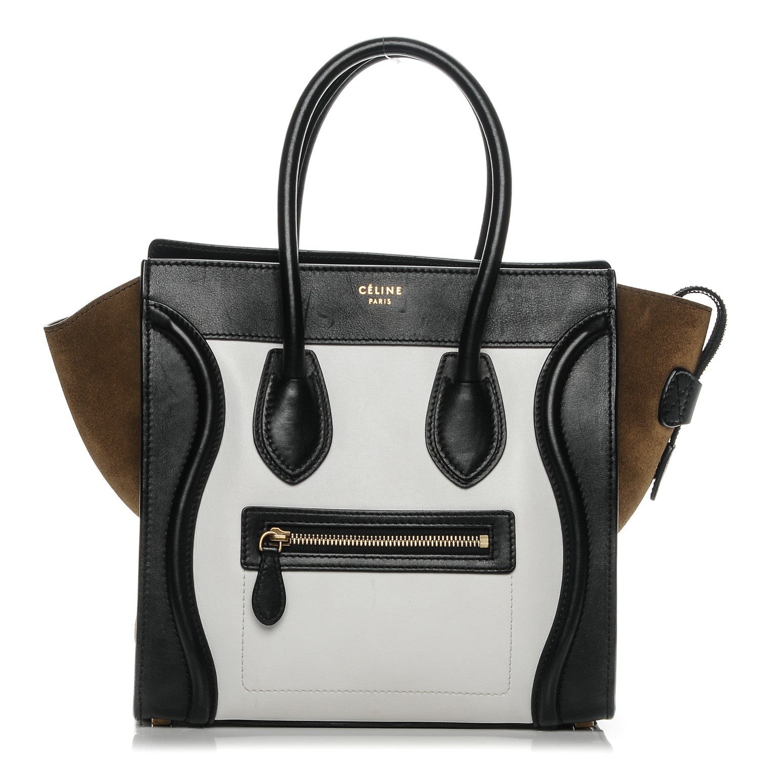 Celine Smooth Calfskin Nubuck Micro Tri-Color Luggage White 1 of 8
