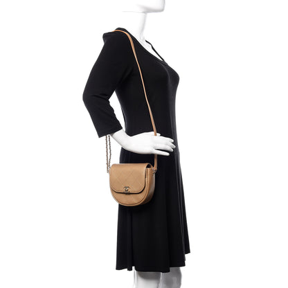 Chanel Goatskin Stitched Casual Trip Messenger Flap Beige 2 of 11