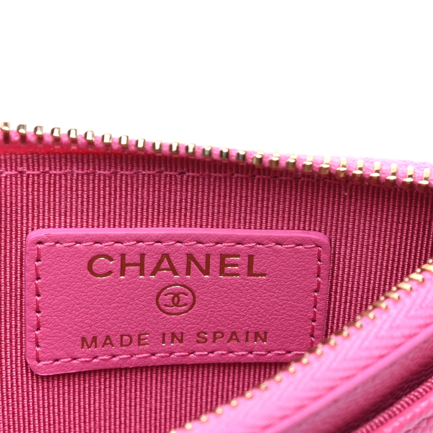 Chanel Caviar Quilted CC Zip Card Holder Pink 8 of 11