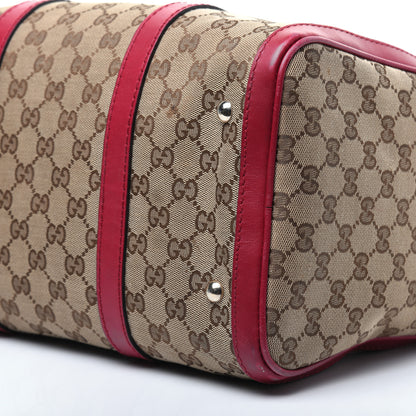 Gucci Monogram Medium Joy Boston Hibiscus Red 7 of 39