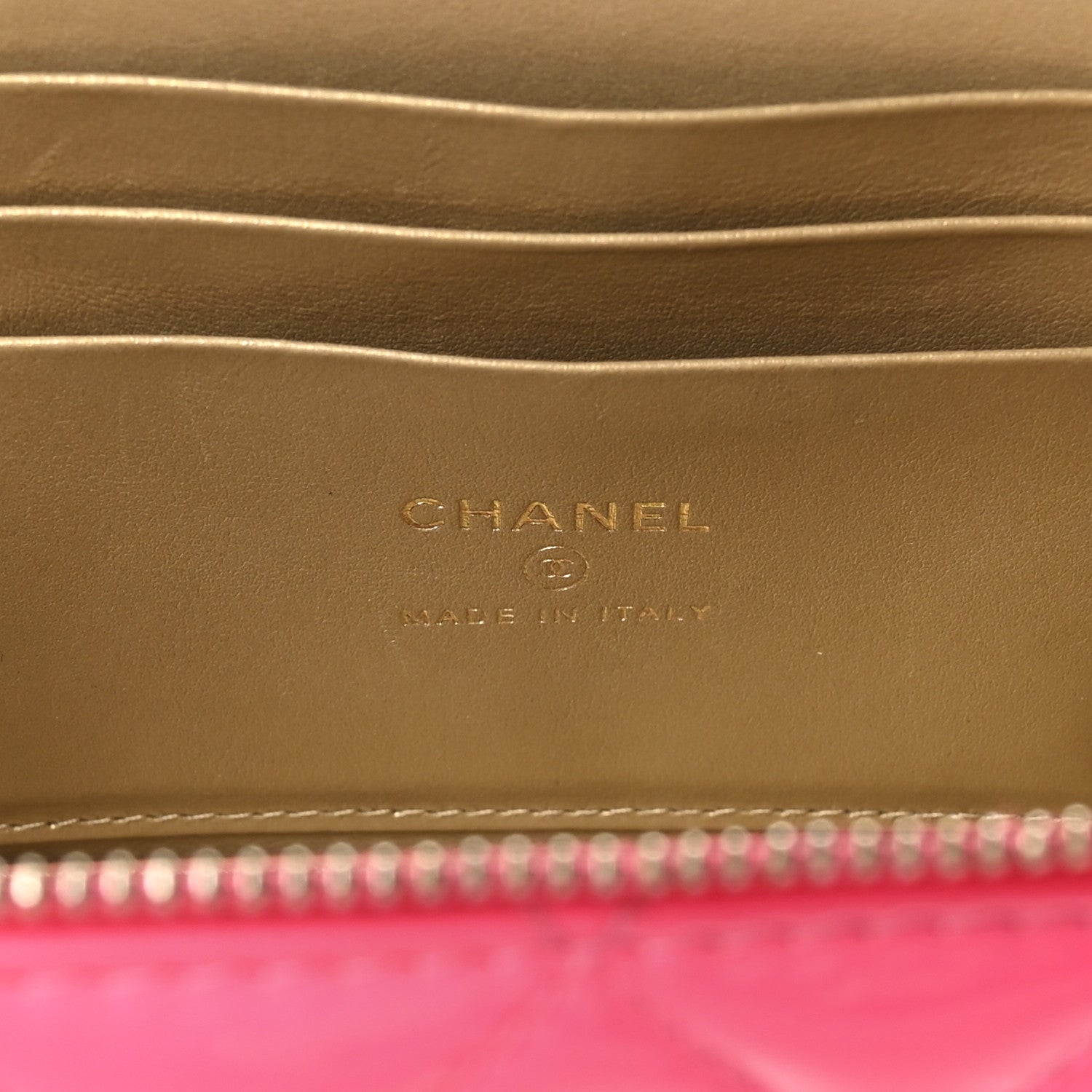 Chanel Patent Quilted Pearl Crush Small Vanity Case With Chain Neon Pink 8 of 11