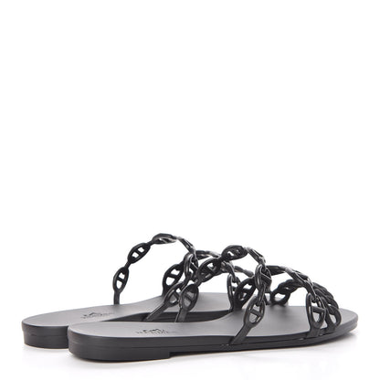 Hermes Rubber Chaine d'Ancre Rivage Sandals 35 Black 4 of 9