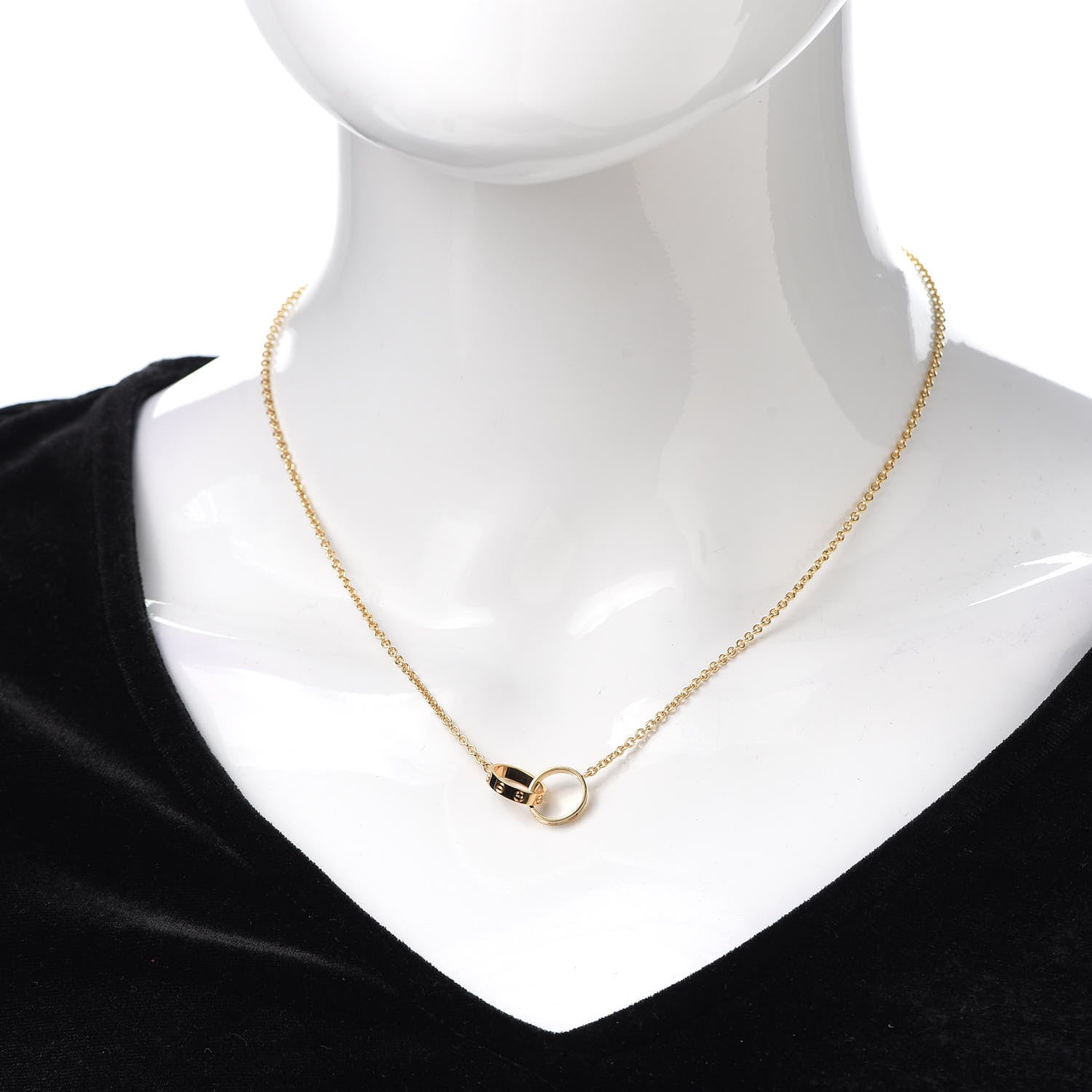 Cartier 18K Yellow Gold Interlocking LOVE Necklace 2 of 5