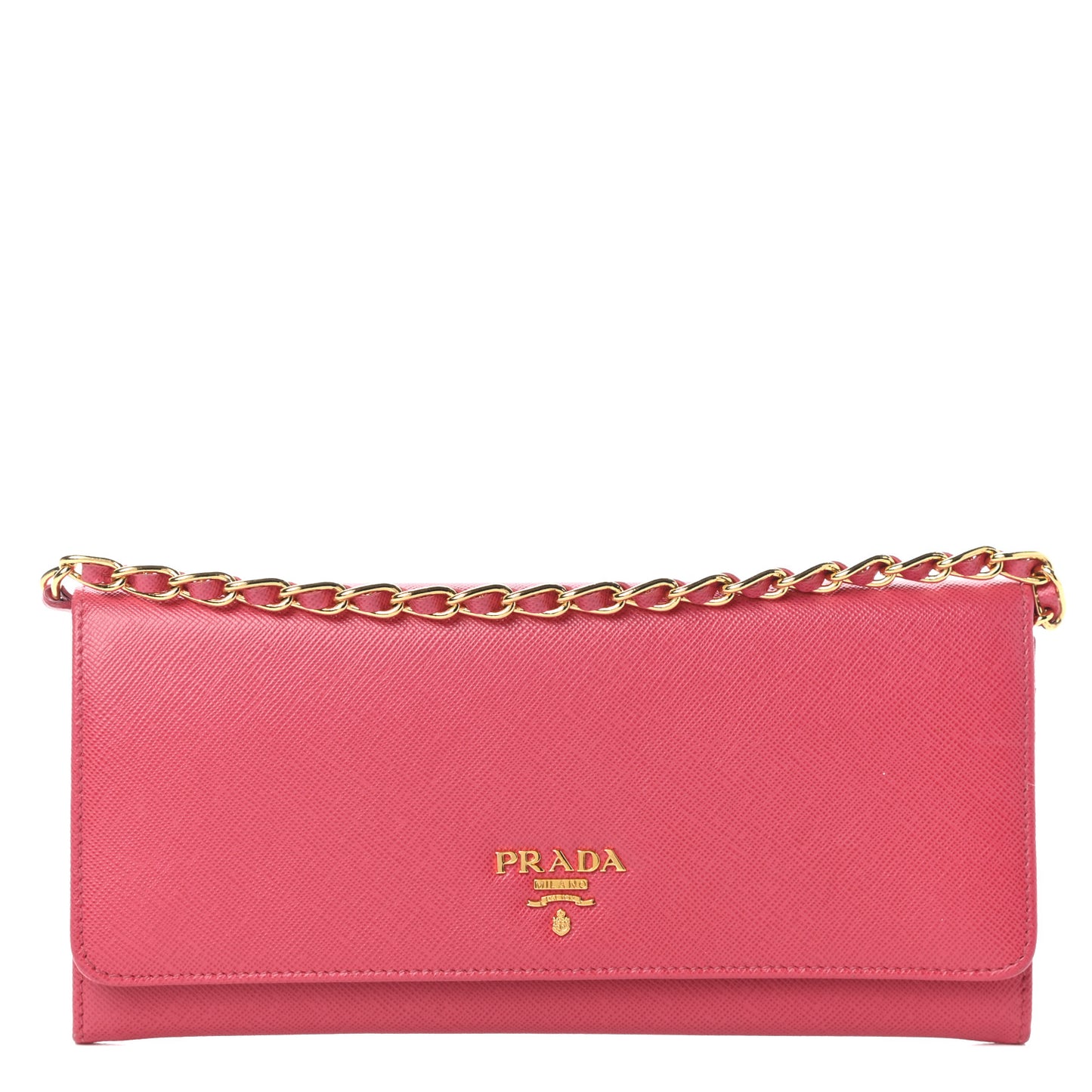 Saffiano Metal Oro Chain Wallet Peonia