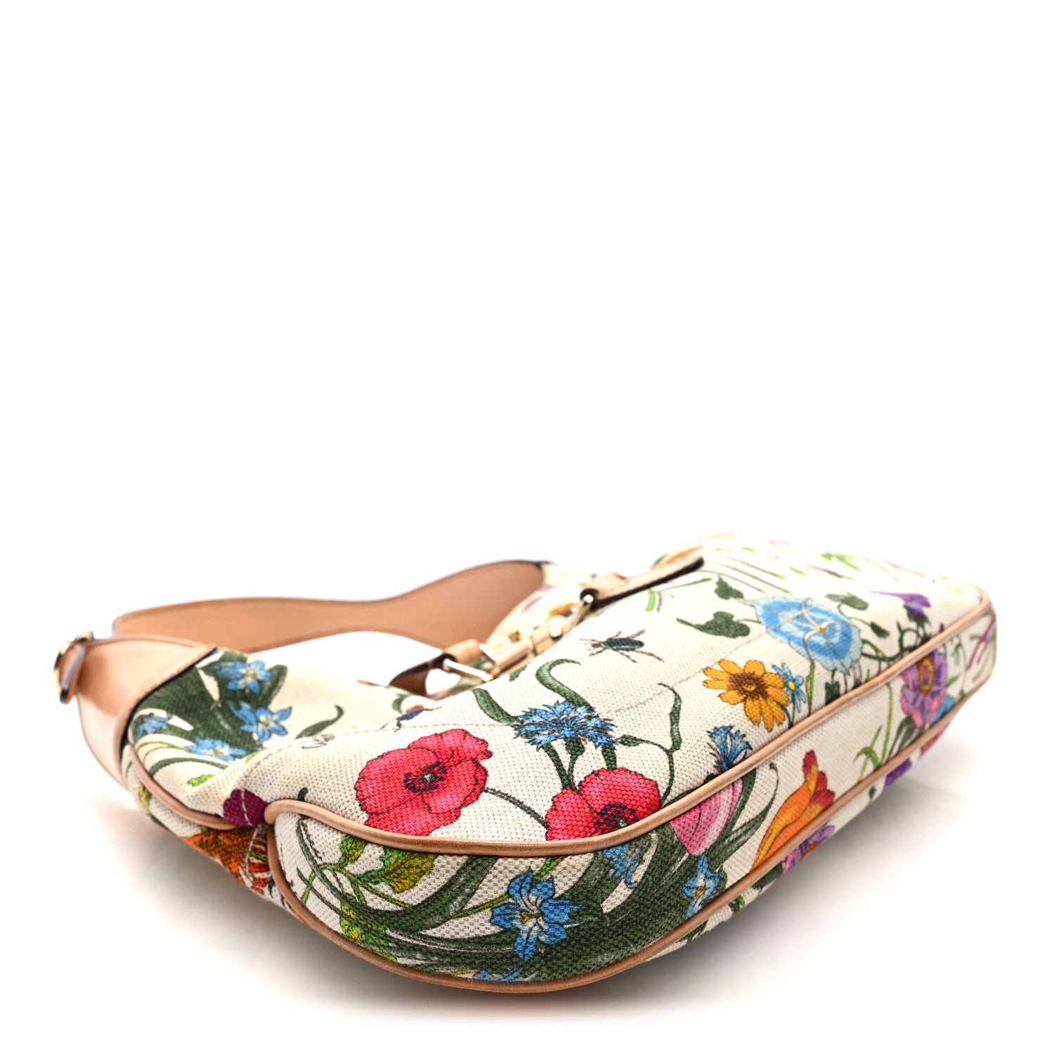 Gucci Canvas Floral Flora Small Jackie O Hobo White 4 of 10