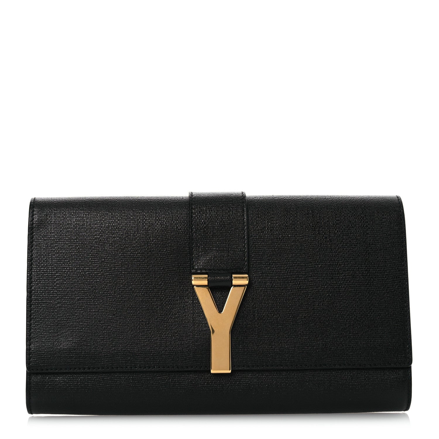 Saint Laurent Textured Calfskin Classic Y Ligne Clutch Black 1 of 10