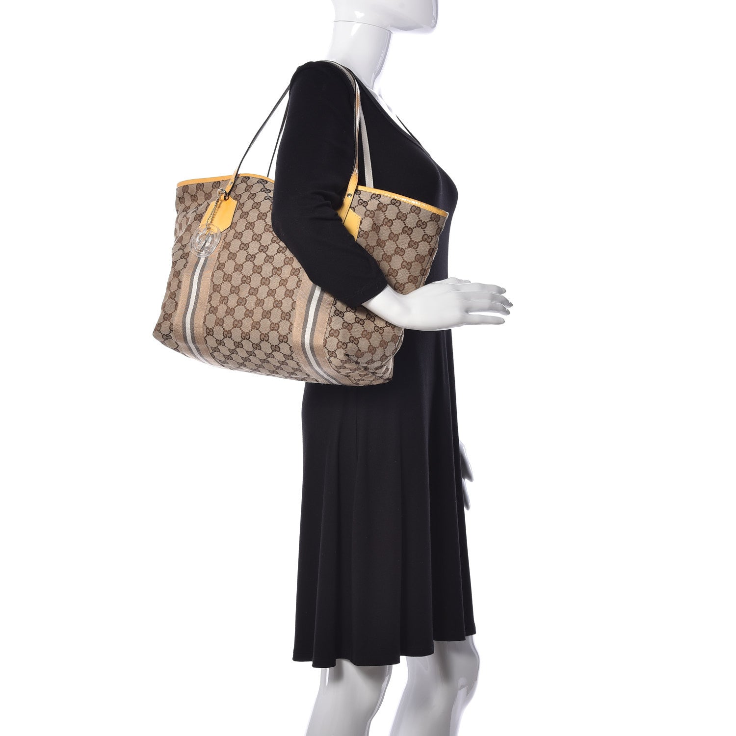 Gucci Monogram Web Large Jolie Tote Yellow 2 of 9