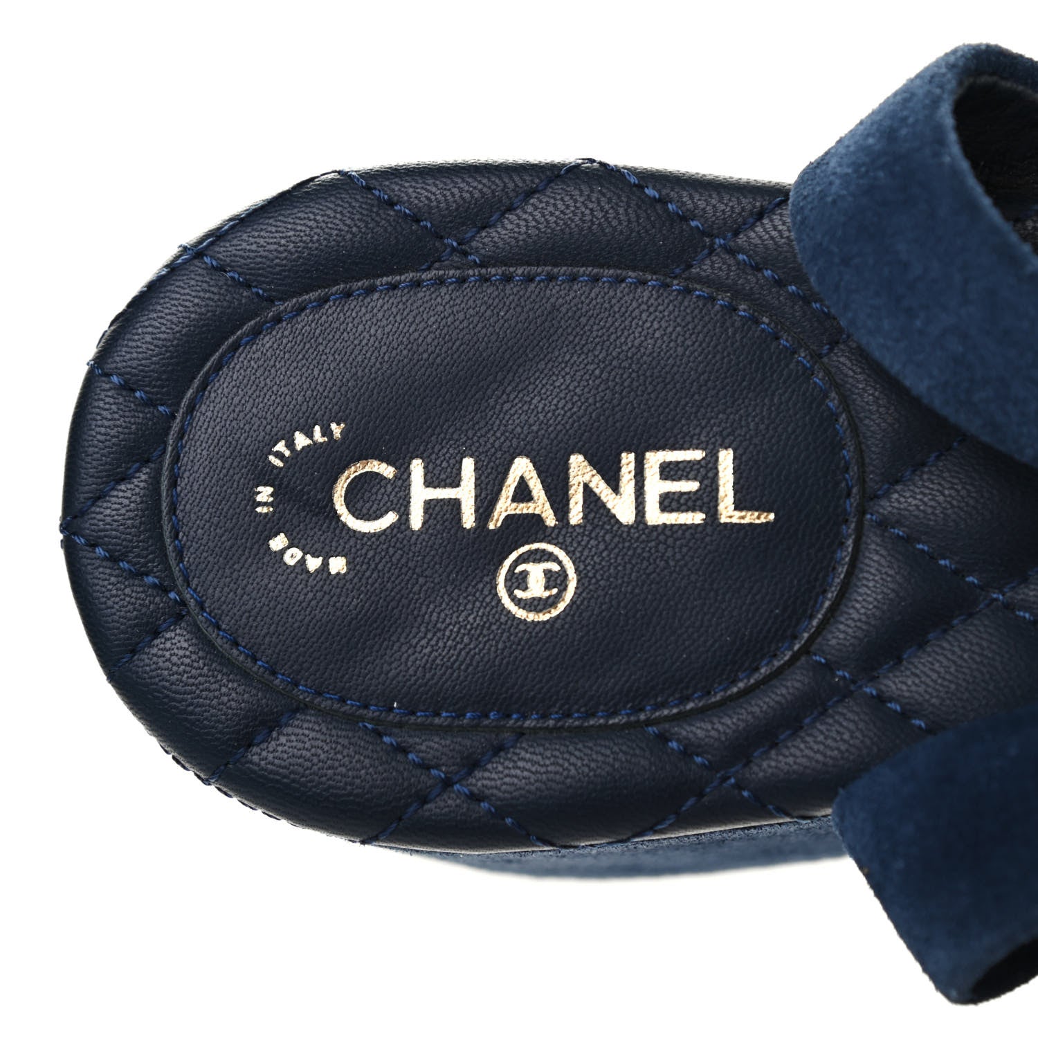 Chanel Suede Calfskin Platform Wedge Sandals 39 Blue 6 of 8