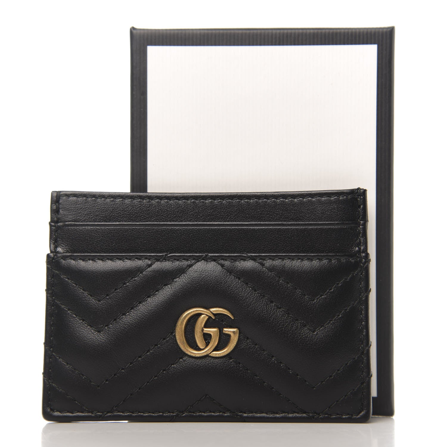 Gucci Calfskin Matelasse GG Marmont Card Holder Black 7 of 7