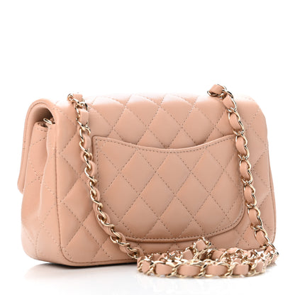 Chanel Lambskin Quilted Mini Rectangular Flap Dark Beige 2 of 4