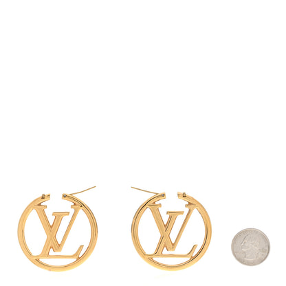 Louis Vuitton Metal Louise Hoop Earrings Gold 2 of 5