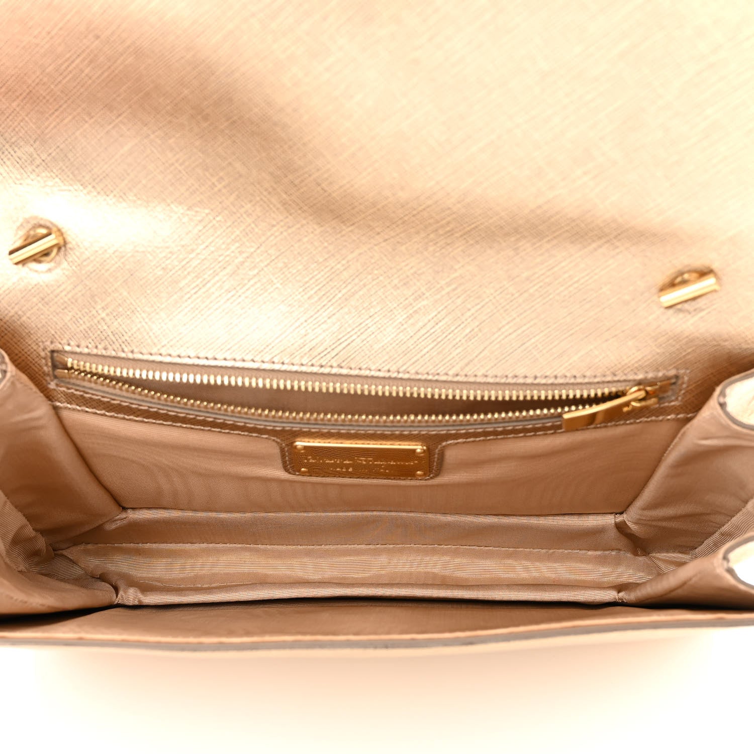 Salvatore Ferragamo Hammered Calfskin Ginny Shoulder Bag Gold 5 of 10