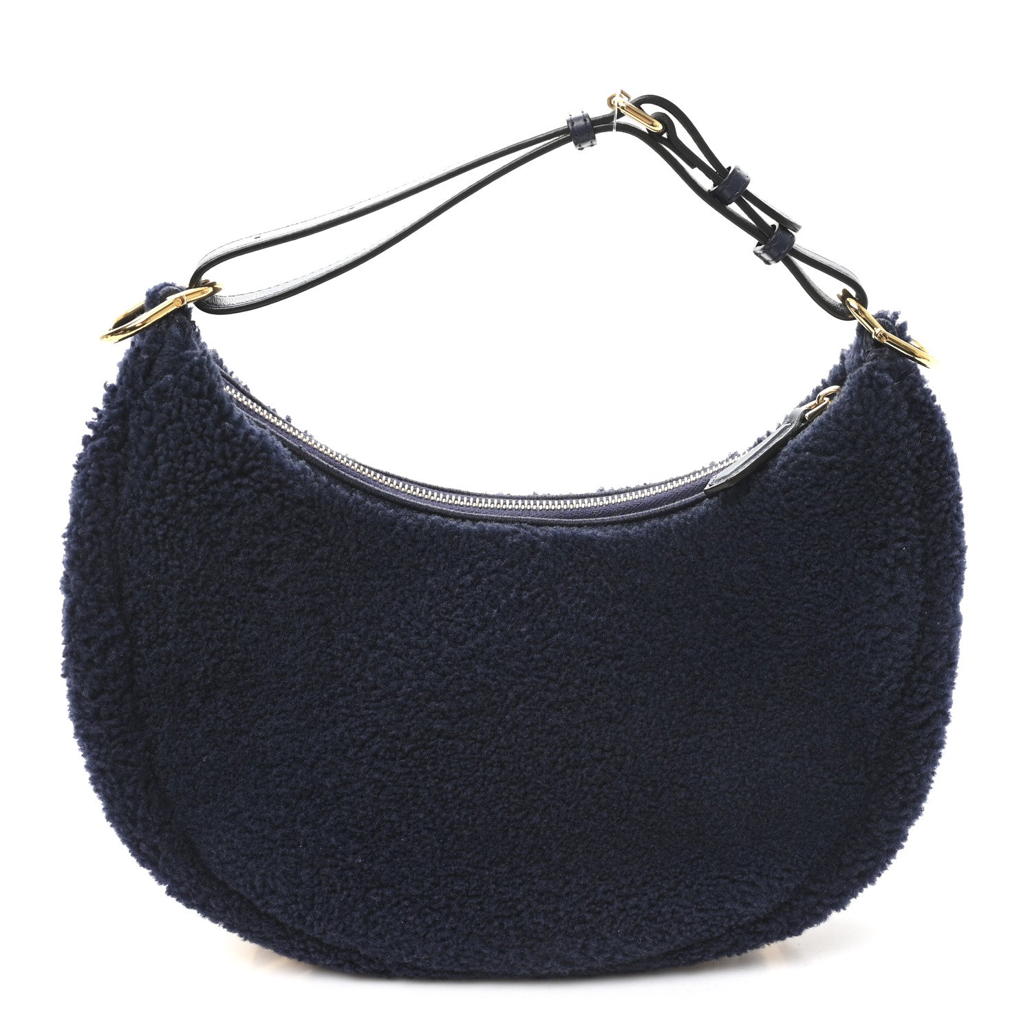 Fendi Sheep Fur Vitello Grace Small Fendigraphy Hobo Midnight 1 of 11