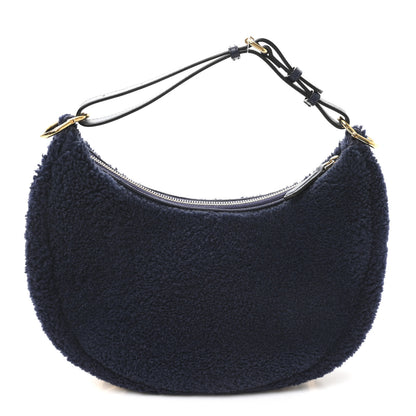 Fendi Sheep Fur Vitello Grace Small Fendigraphy Hobo Midnight 1 of 11