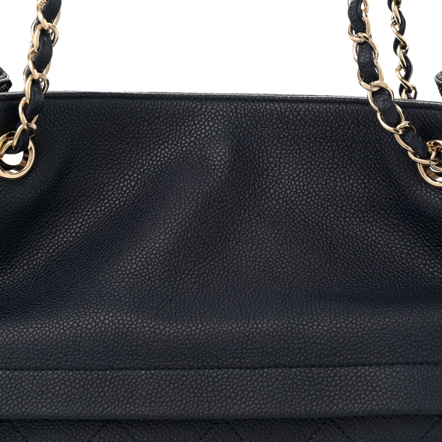 Chanel Crumpled Grained Calfskin Zip and Carry Shopping Tote Navy 8 of 11