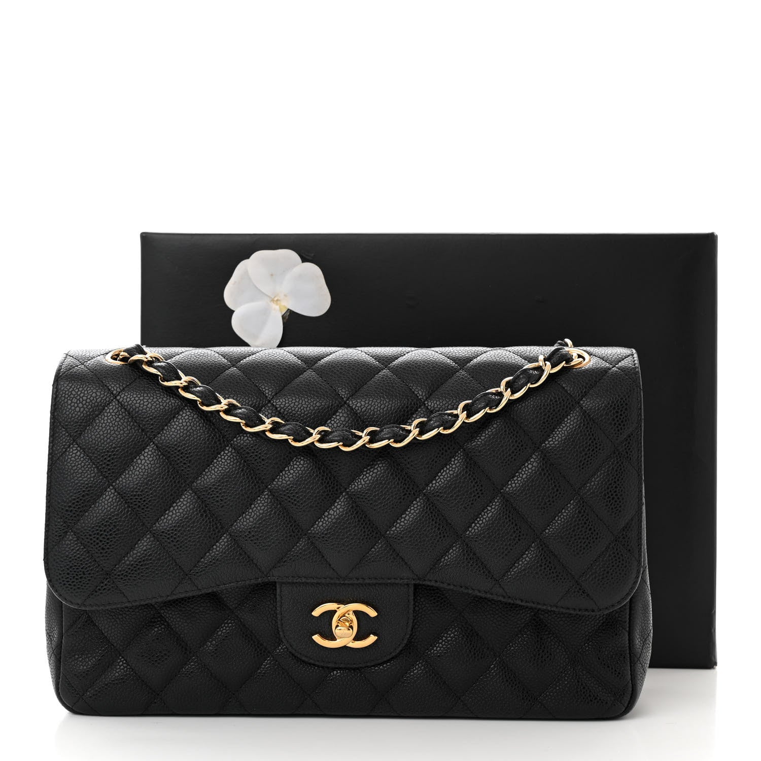 Chanel Caviar Quilted Jumbo Double Flap Black 11 of 11
