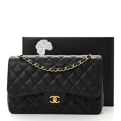 Chanel Caviar Quilted Jumbo Double Flap Black 11 of 11