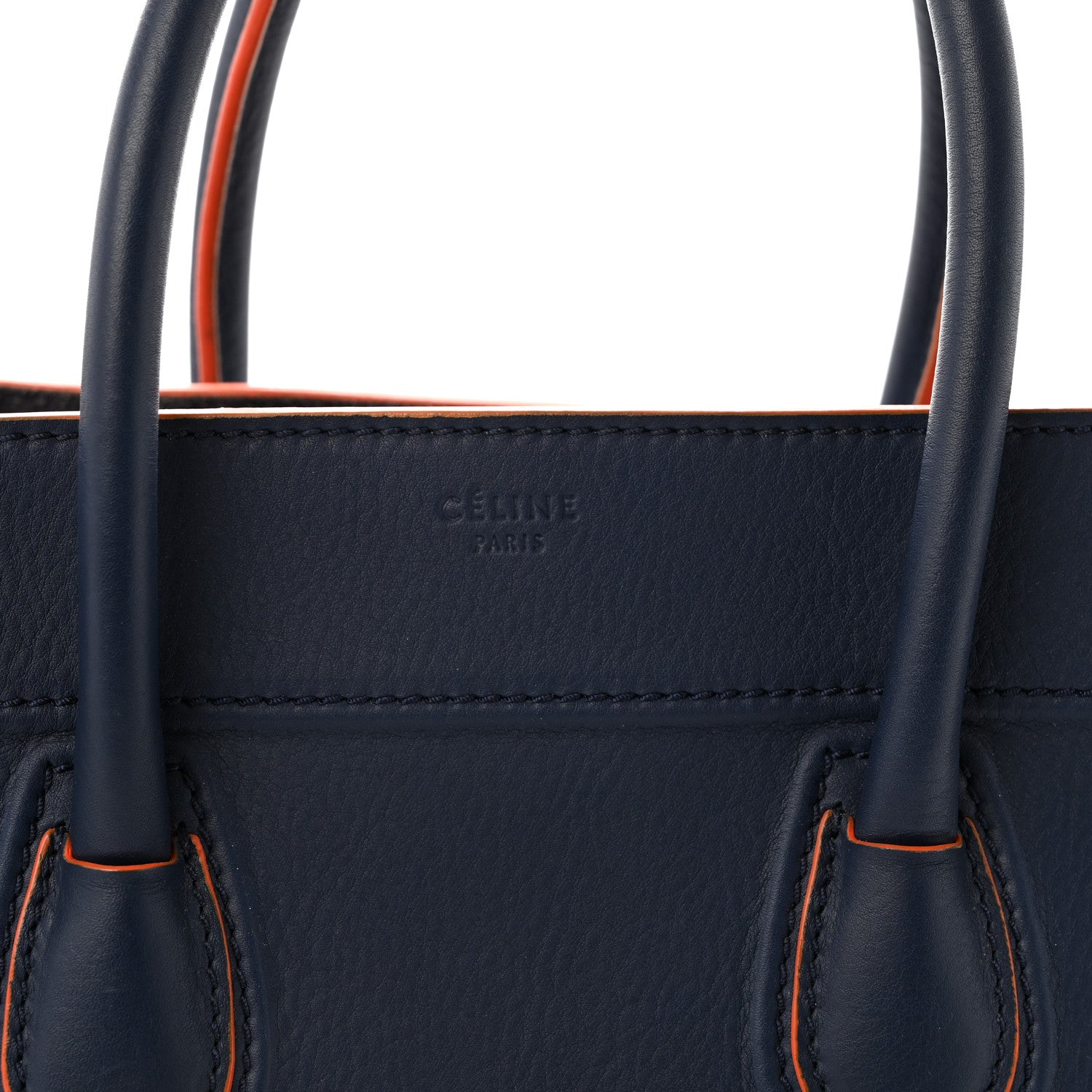 Celine Supple Calfskin Large Phantom Luggage Navy Blue Orange