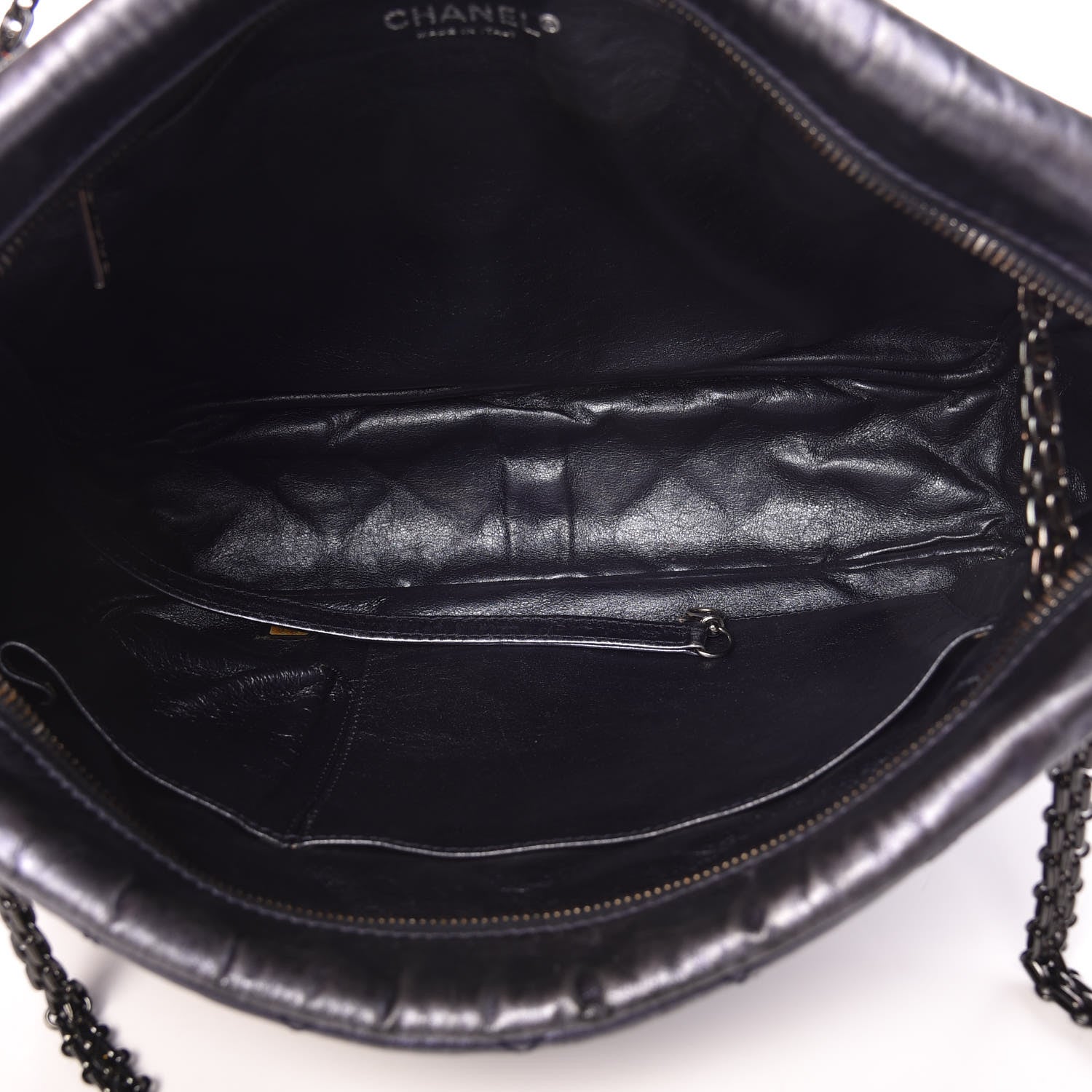 Chanel Metallic Aged Calfskin Quilted Large Reissue Camera Case Silver 7 of 15
